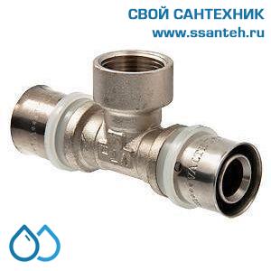 01007 Тройник пресс с переходом на вн.р. 20 х 1/2" х 20