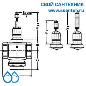 10111 Honeywell, V5011S1021 Клапан двухходовой (проходной) муфтовый, PN16, DN15, Kvs 1,6, 170 °C