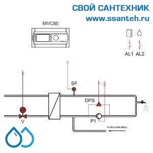 12922 Honeywell, MVC80-DH10 Контроллер пераметрируемый для ИТП, 230Vac, 3-pt, Modbus, 13 предустановленных схем управления.