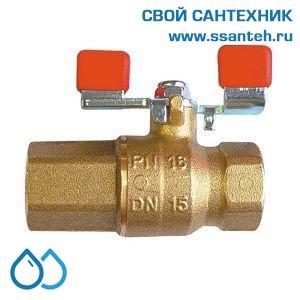 14530 HERZ 1211002 Кран шаровой с обратным клапаном ВР-ВР 3/4" ручка бабочка