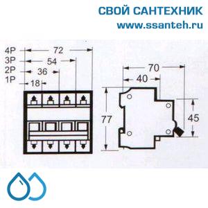 18265 Автоматический выключатель SASSIN C45N 3п 20А