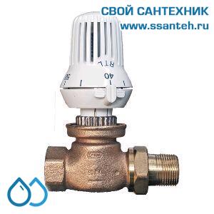 20393 TERMICUS T6102DH15 RTL Клапан двухходовой для теплого пола прямой, 1/2, +20...+50°С, Kvs 3,5 м3/час