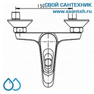 03360 BRAVAT F64898C-B(DR 0254) Drop Смеситель для ванны с коротким изливом и аксессуарами, хром