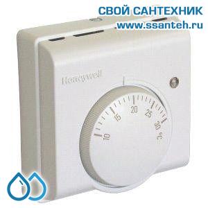 07044 Honeywell T4360D1011 Комнатный термостат для отопления и охлаждения, 10-30С, SPST, 230В, 6(2)А, переключатель режимов, светодиод